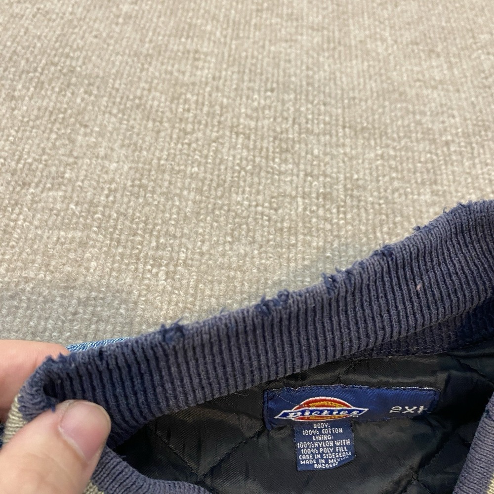 Vintage Dickies Denim Jacket 90s Y2K Blanket Lined Size XXL Bomber Distressed - Picture 4 of 13